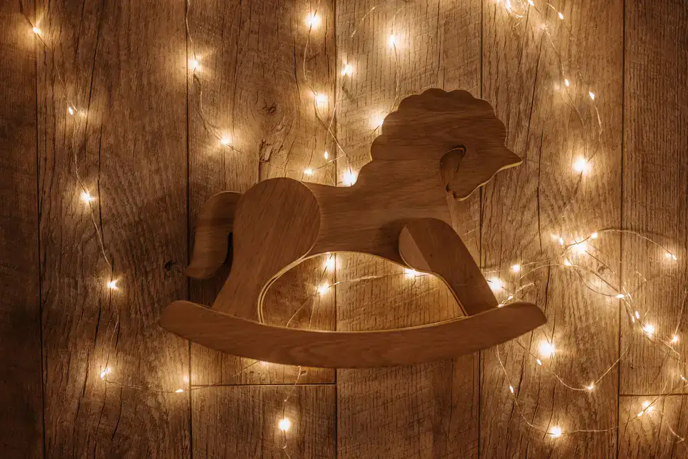 Hand-painted wooden rocking horse